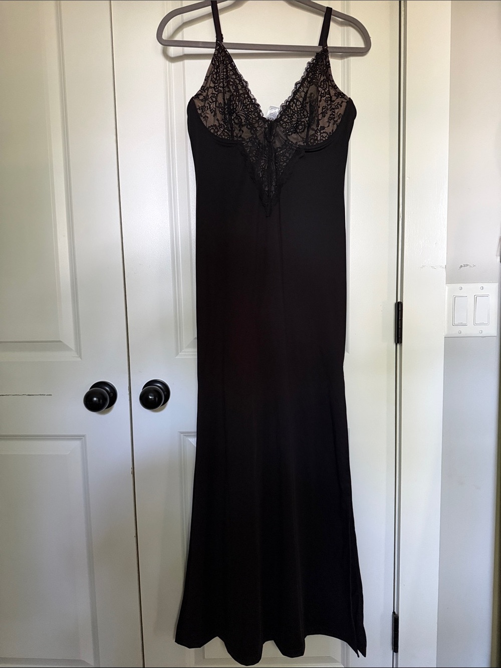 Popilush Built-In Shapewear Lace Slip Split Maxi Dress Large